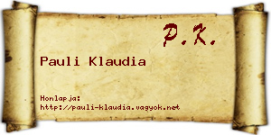 Pauli Klaudia névjegykártya
