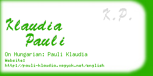 klaudia pauli business card